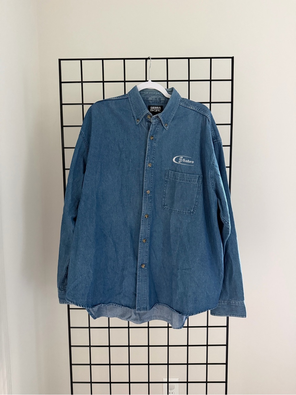 Sabre Denim Button-Down Work Shirt - Blue